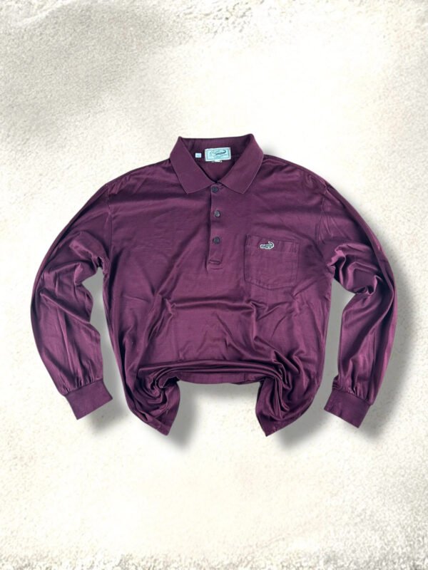 Crocodile Polo manga larga Vintage 80s Talla M